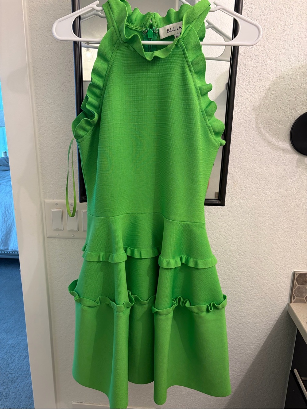 Elliatt Bright Green Ruffle Tiered Dress